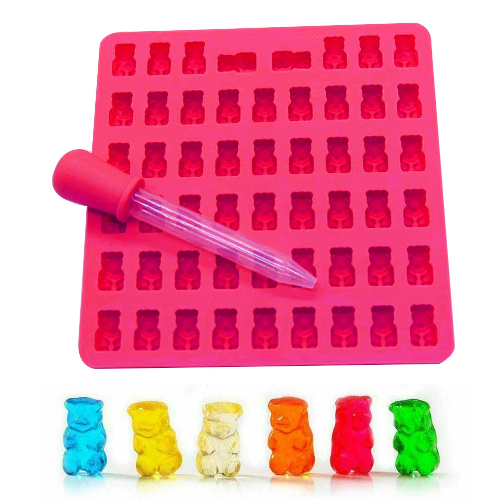 53 Cavity Silicone Gummy Bear Mold Fit For Candy Chocolate Jelly Ice Moulds Bakeware Tool Household DIY Making Fondant Molds
53 Cavity Silicone Gummy Bear Mold Fit For Candy Chocolate Jelly Ice Moulds Bakeware Tool Household DIY Making Fondant Molds