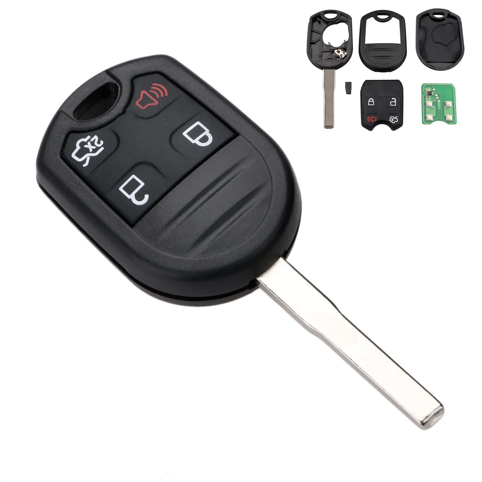 

Yetaha 4 Button 315MHZ Car Remote Key Fob For Ford Escape Fiesta Focus Transit Connect C-Max CWTWB1U793 4D63 Chip Uncut Blade