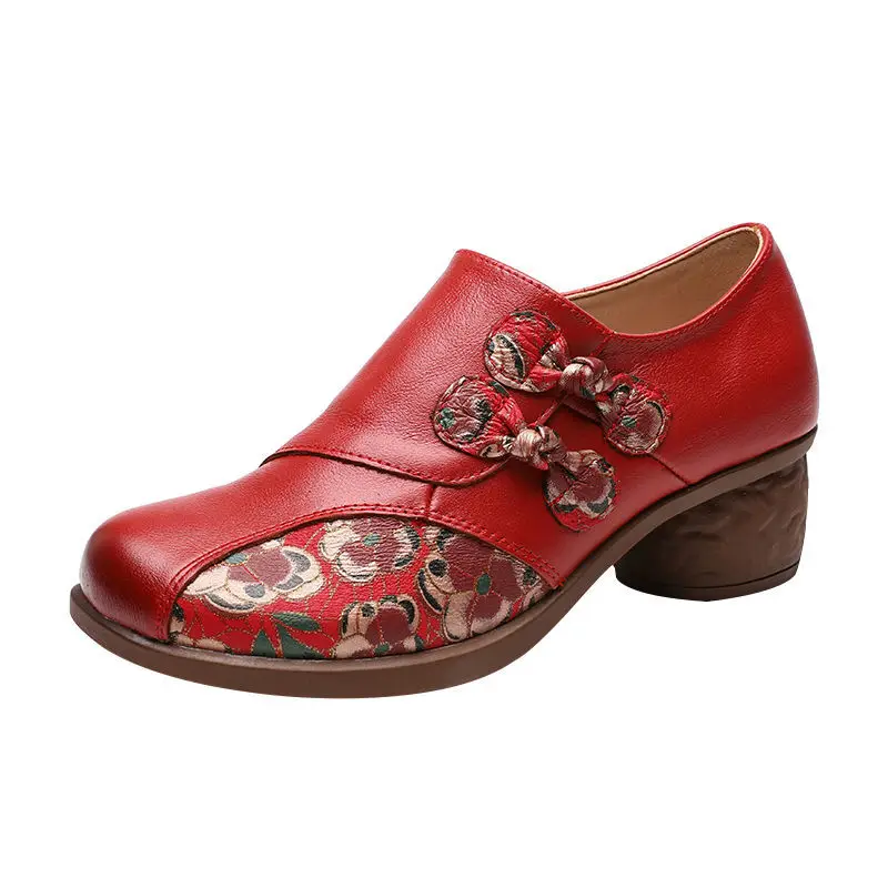 Retro Flower Print Boho Shoes On Heels Red Woman Pumps Genuine Leather Women's Medium Heels Designer Ladies Pumps Women Shoes
Retro Flower Print Boho Shoes On Heels Red Woman Pumps Genuine Leather Women's Medium Heels Designer Ladies Pumps Women Shoes