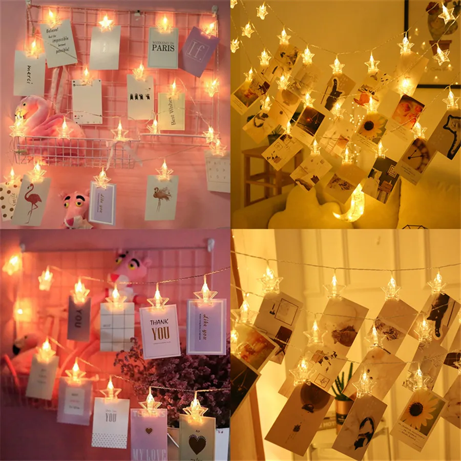 10/20/40 LED DIY Card Photo Clip String Light Battery Operated Christmas Fairy Star Heart Shape Light Wedding Party Light
10/20/40 LED DIY Card Photo Clip String Light Battery Operated Christmas Fairy Star Heart Shape Light Wedding Party Light