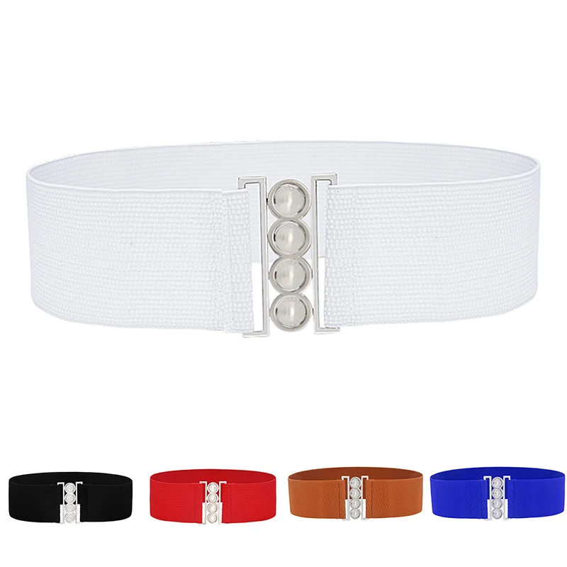1PC Women Stretch Female Apparel Accessories Dress Waist Silver Metal Buckle Fabric Strap Elastic Wide Waist Belts 
1PC Women Stretch Female Apparel Accessories Dress Waist Silver Metal Buckle Fabric Strap Elastic Wide Waist Belts