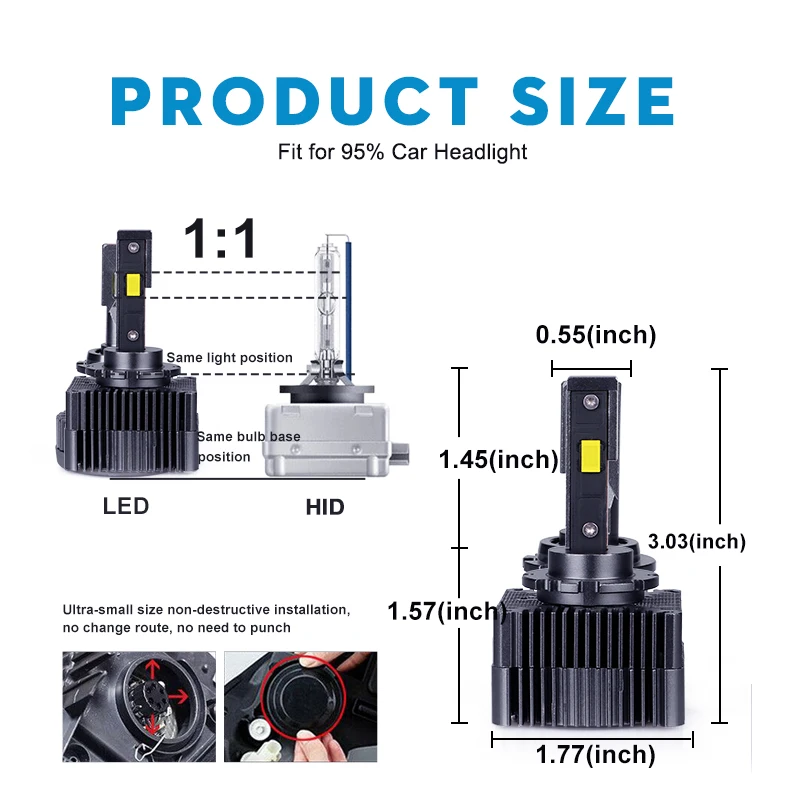 D1S D3S LED Bulb Car Headlight Kits D5S D8S 6000K canbus No Error 10000LM 360Degree CSP Auto Headlamps Car Fog Light 50W 12V KQ
D1S D3S LED Bulb Car Headlight Kits D5S D8S 6000K canbus No Error 10000LM 360Degree CSP Auto Headlamps Car Fog Light 50W 12V KQ