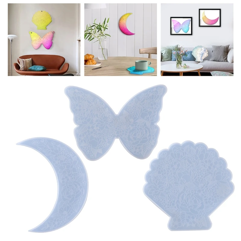 1/3 Pcs Moon/Butterfly/Shell Carved Flower Coaster Epoxy Resin Mold Cup Mat Casting Silicone Mould DIY Crafts Jewelry Placement
1/3 Pcs Moon/Butterfly/Shell Carved Flower Coaster Epoxy Resin Mold Cup Mat Casting Silicone Mould DIY Crafts Jewelry Placement