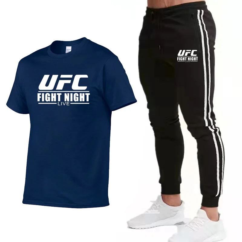 New Men's Summer Leisure Sets T-Shirt+Pants Two Pieces Casual Tracksuit Male MMA Boxing Sportswear Gym Brand Clothing Sweat Suit
New Men's Summer Leisure Sets T-Shirt+Pants Two Pieces Casual Tracksuit Male MMA Boxing Sportswear Gym Brand Clothing Sweat Suit
