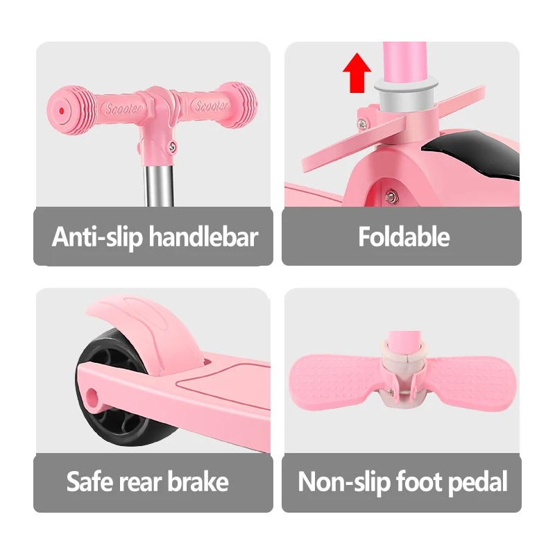 3-10 Years old Kids 3 Wheel Kick Scooter w/ Foldable Seat and Light Up Wheels Load Bearing 100KG Child Scooter Adjustable Height
3-10 Years old Kids 3 Wheel Kick Scooter w/ Foldable Seat and Light Up Wheels Load Bearing 100KG Child Scooter Adjustable Height