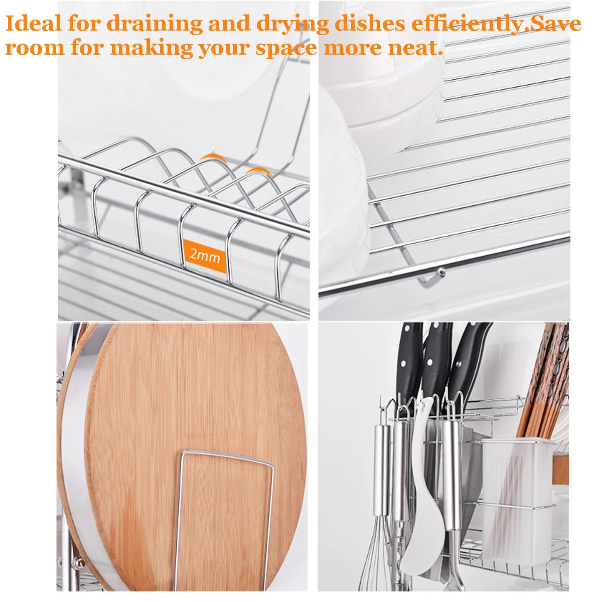 3 Tiers Dish Drying Rack Storage Shelf Kitchen Washing Holder Basket Plated Iron Knife Sink Dish Drainer Drying Rack Organizer
3 Tiers Dish Drying Rack Storage Shelf Kitchen Washing Holder Basket Plated Iron Knife Sink Dish Drainer Drying Rack Organizer