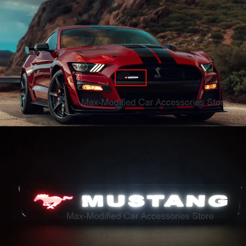 Значок Mustang GT350 GT500 с эмблемой лошади пони дневные ходовые огсветильник капот