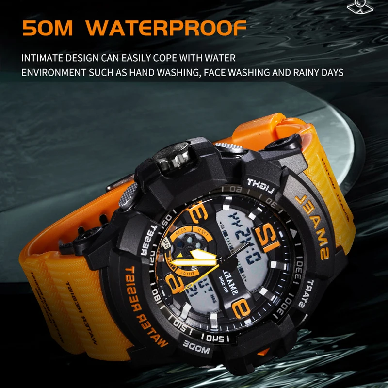 SMAEL брендовые новые мужские военные часы кварцевые спортивные водонепроницаемые