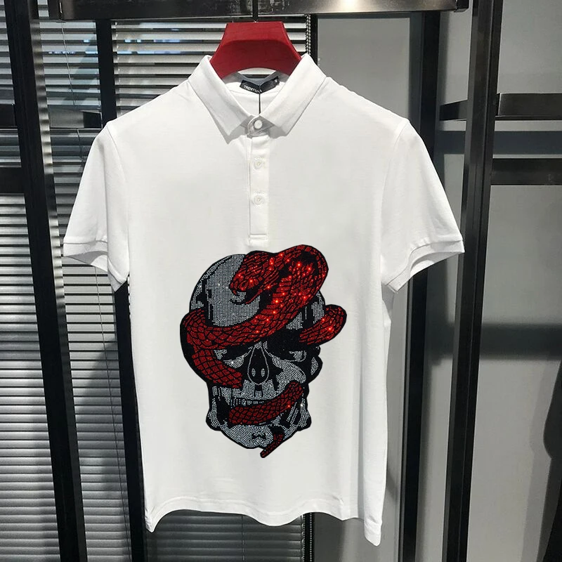 Golf Summer Tops Men's Polo Rhinestone T-Shirt Star Pattern Printing Loose Breathable Casual Sweatshirt Oversize
Golf Summer Tops Men's Polo Rhinestone T-Shirt Star Pattern Printing Loose Breathable Casual Sweatshirt Oversize