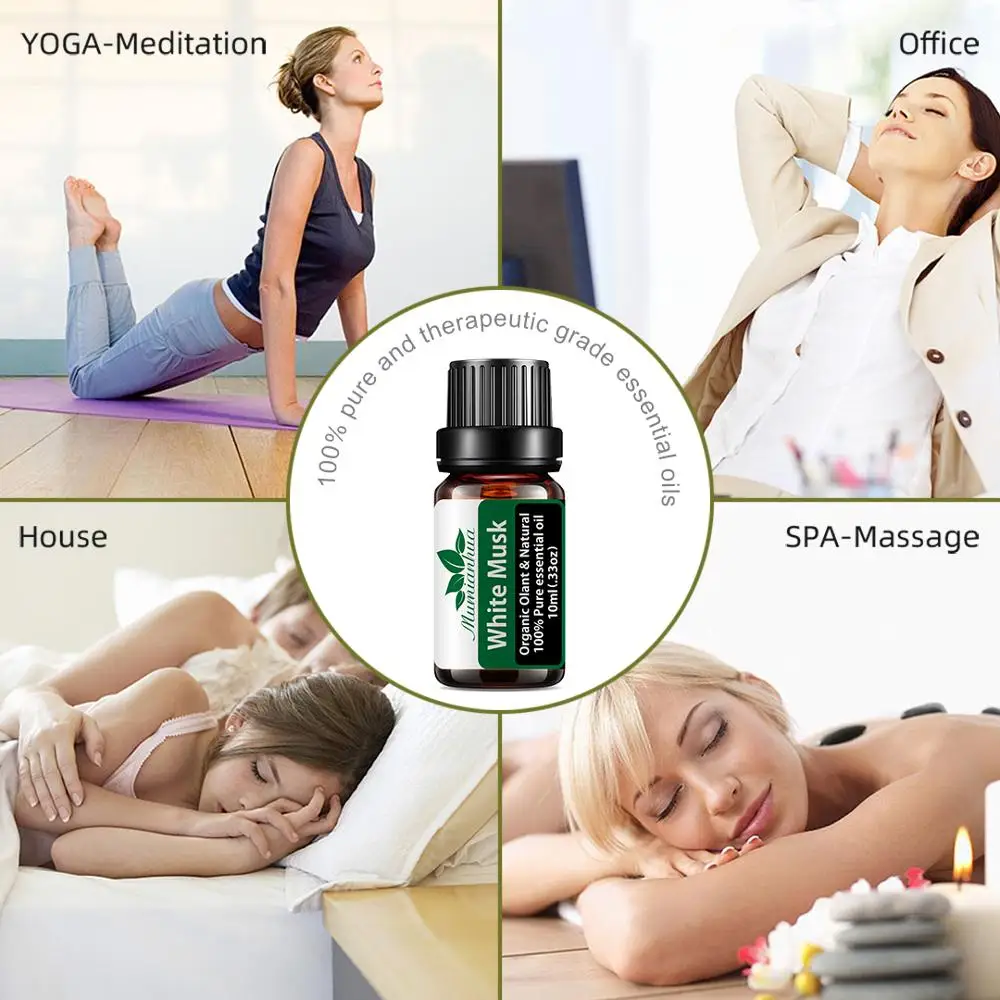 10ml White Musk Pure Essential Oils For Aromatherapy Relieve Stress Humidifier Diffuser Massage Body Aromatic Essential Oil
10ml White Musk Pure Essential Oils For Aromatherapy Relieve Stress Humidifier Diffuser Massage Body Aromatic Essential Oil