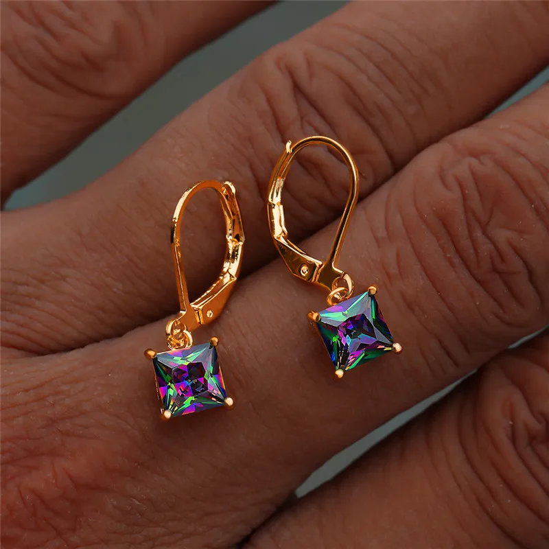 Charm Female Rainbow Crystal Stone Earrings Rose Gold Silver Color Clip Earrings For Women Trendy Square Zircon Wedding Earring
Charm Female Rainbow Crystal Stone Earrings Rose Gold Silver Color Clip Earrings For Women Trendy Square Zircon Wedding Earring