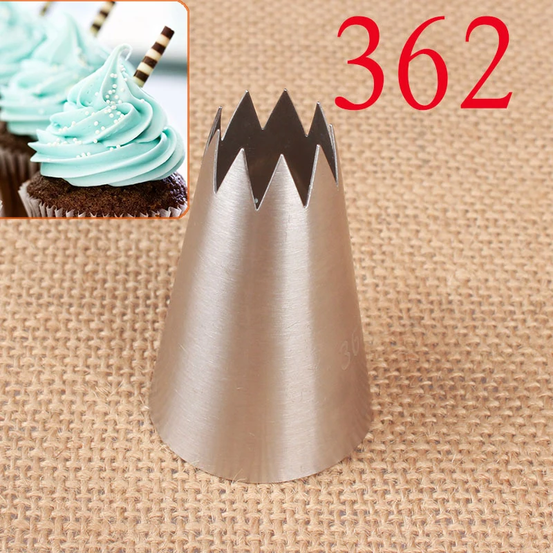 #362 Large Size Open Star Piping Tips Cake Decorating Tools Stainless Steel Icing Nozzle Cream Nozzles Pastry Tips 
#362 Large Size Open Star Piping Tips Cake Decorating Tools Stainless Steel Icing Nozzle Cream Nozzles Pastry Tips