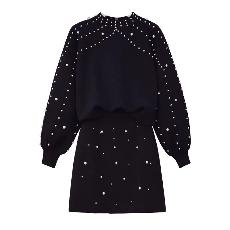 High-End Beaded Sweater+Skirt Two piece set Women Autumn Winter Fashion Lantern sleeve Knitted Pullover Tops 2 piece set womens
High-End Beaded Sweater+Skirt Two piece set Women Autumn Winter Fashion Lantern sleeve Knitted Pullover Tops 2 piece set womens