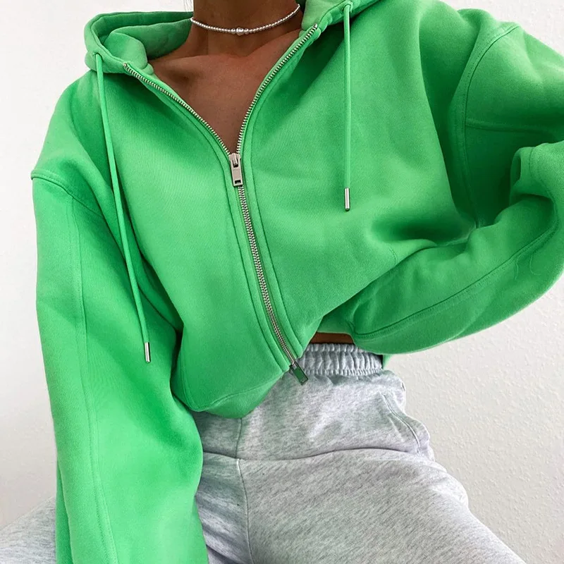 Zip-up Autumn Fashion Women Sweatshirt hoodie coat Korean Soild Color Long Sleeve Female cropcardigan women coat cropped hoodie
Zip-up Autumn Fashion Women Sweatshirt hoodie coat Korean Soild Color Long Sleeve Female cropcardigan women coat cropped hoodie