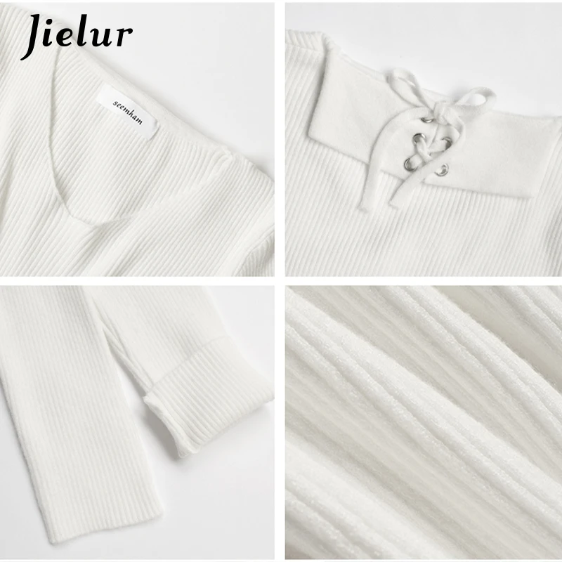 Jielur V-neck Sweater Women Solid Color Pullovers Sexy Hollow out Pull Femme Jumper Soft Slim Chic Autumn Knitted Sweaters
Jielur V-neck Sweater Women Solid Color Pullovers Sexy Hollow out Pull Femme Jumper Soft Slim Chic Autumn Knitted Sweaters