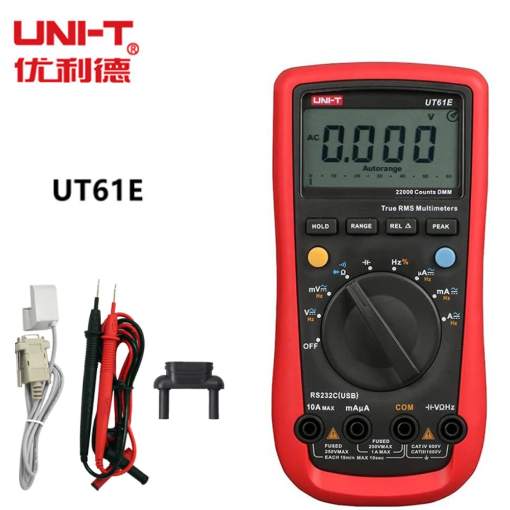 UNI-T UT61E Digital Multimeter True RMS Peak Meter PC Connect AC DC Voltage Relative Mode 22000 Counts Data Hold Auto Range
UNI-T UT61E Digital Multimeter True RMS Peak Meter PC Connect AC DC Voltage Relative Mode 22000 Counts Data Hold Auto Range