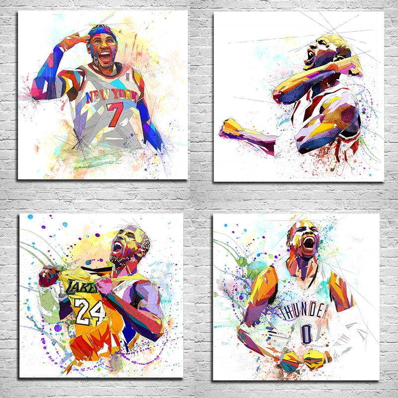 Постеры NBA все звезды Kobe LeBron Jordan Liffin Davis Холст Картина Баскетбол Искусство