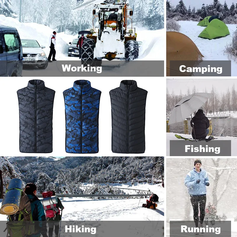 Fashion Electric Heated Vest Men Heating Waistcoat Camouflage Print Padded Thermal Warm Outdoor Jacket Winter USB Heater Gilet
Fashion Electric Heated Vest Men Heating Waistcoat Camouflage Print Padded Thermal Warm Outdoor Jacket Winter USB Heater Gilet