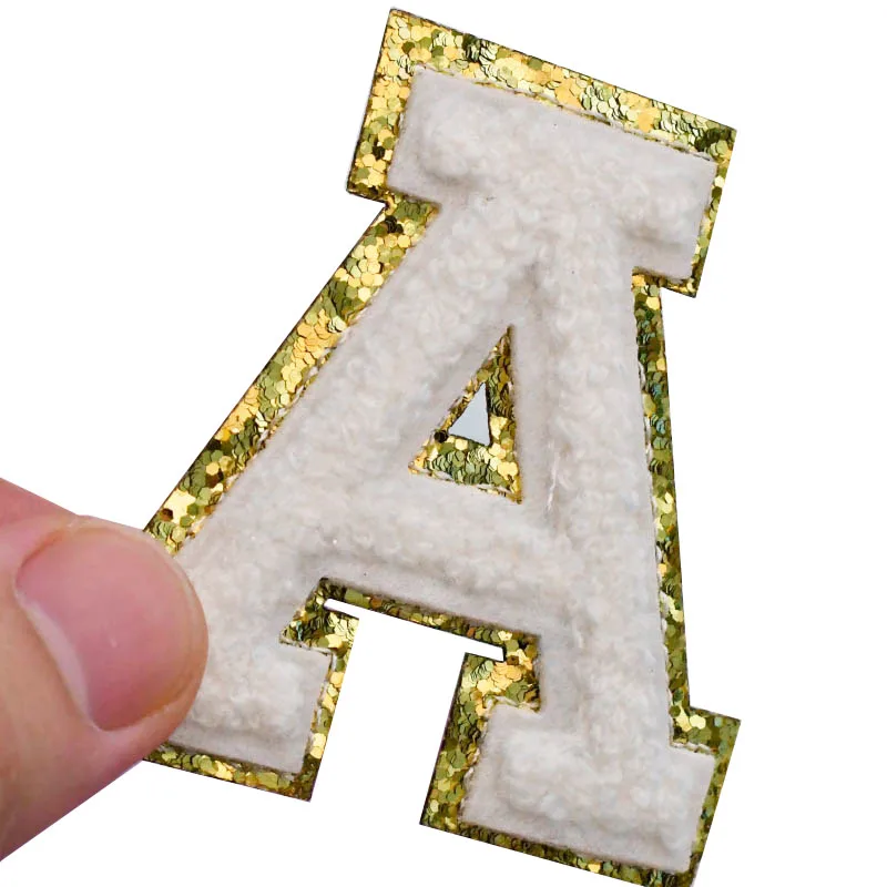 A-Z 26 Letters White Glitter Chenille Embroidered Patches Iron on Alphabet Letters Embroidery Applique
A-Z 26 Letters White Glitter Chenille Embroidered Patches Iron on Alphabet Letters Embroidery Applique
