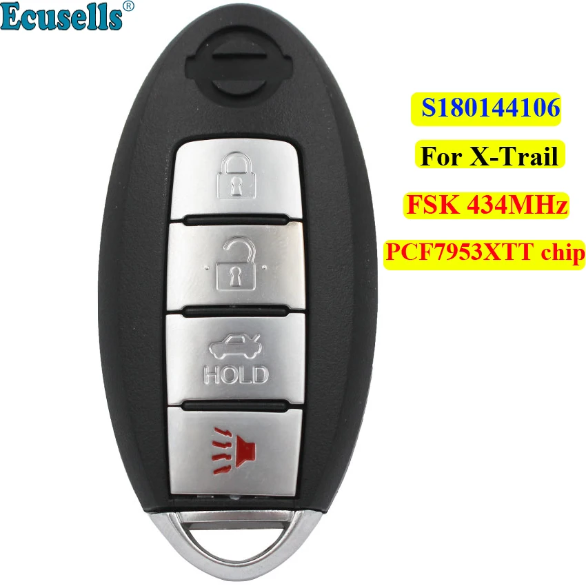 3+1 Buttons keyless-go remote key FSK 434MHz with PCF7953XTT chip for Nissan new X-trail S180144106 with insert key
3+1 Buttons keyless-go remote key FSK 434MHz with PCF7953XTT chip for Nissan new X-trail S180144106 with insert key