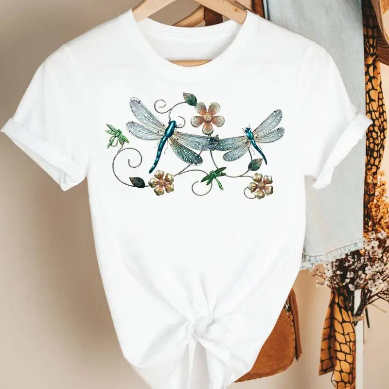 Women Clothes Flower Dragonfly 90s Cute Cartoon Summer Short Sleeve Print Fashion Tshirt Female Tee Top Graphic T-shirt
Women Clothes Flower Dragonfly 90s Cute Cartoon Summer Short Sleeve Print Fashion Tshirt Female Tee Top Graphic T-shirt
