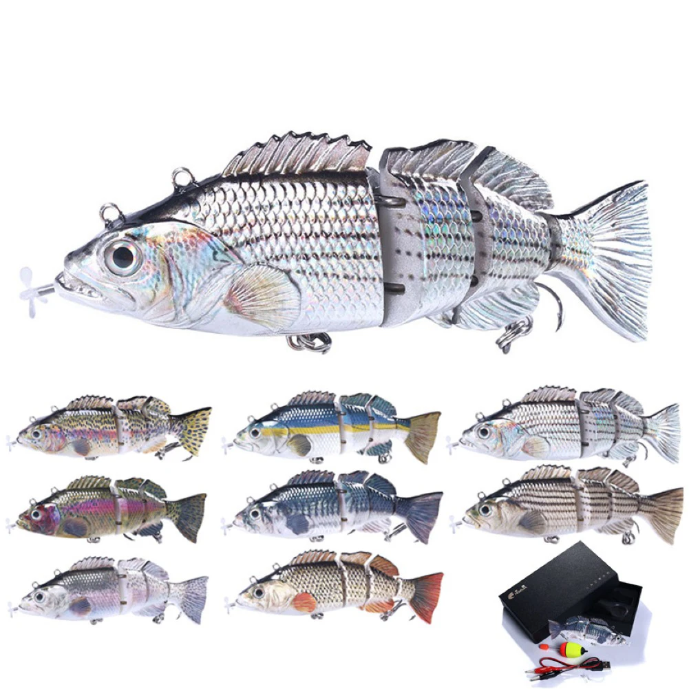 Robotic Fishing Lure Electric Wobbler For Pike Electronic Multi Jointed Bait 4 Segments Auto Swimming Swimbait USB LED Light 40g
Robotic Fishing Lure Electric Wobbler For Pike Electronic Multi Jointed Bait 4 Segments Auto Swimming Swimbait USB LED Light 40g