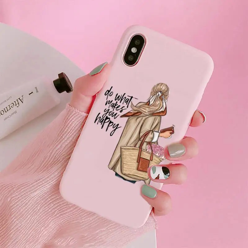 Fashion cartoon beautiful Lady Phone Case Candy Color Pink for iPhone 11 pro XS MAX 8 7 6 6S Plus X 5S SE 2020 XR
Fashion cartoon beautiful Lady Phone Case Candy Color Pink for iPhone 11 pro XS MAX 8 7 6 6S Plus X 5S SE 2020 XR