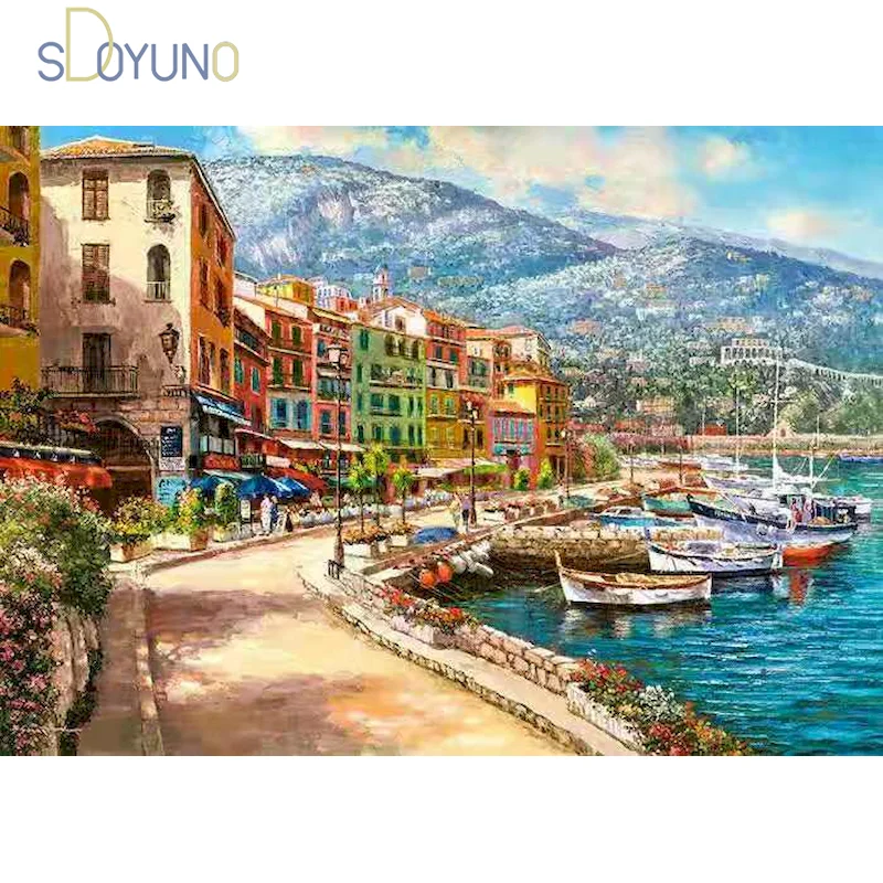SDOYUNO 60x75cm Romantic Harbor DIY Painting By Numbers Landscape Canvas Painting Home Decor For Living Room Wall Art Picture
SDOYUNO 60x75cm Romantic Harbor DIY Painting By Numbers Landscape Canvas Painting Home Decor For Living Room Wall Art Picture