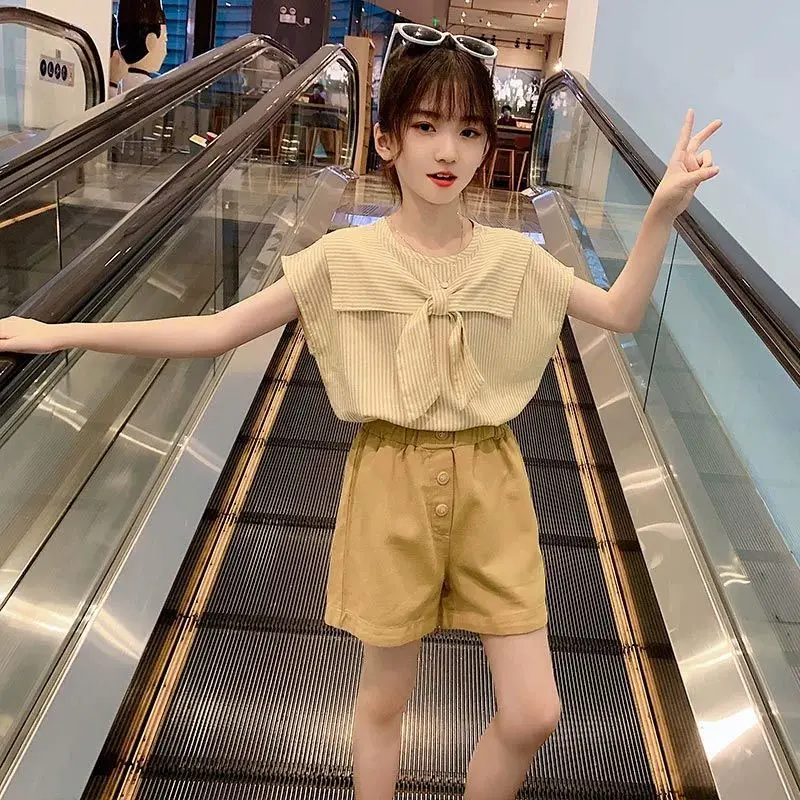 2021 Summer Girl Clothes Set Baby Girls Clothing Set Kids Clothes Children Girl Bow Tops+Shorts 2PCS Tracksuit Girls Suit
2021 Summer Girl Clothes Set Baby Girls Clothing Set Kids Clothes Children Girl Bow Tops+Shorts 2PCS Tracksuit Girls Suit