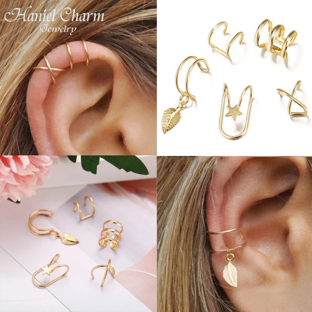 Hot Sale 2021 Fashion 5Pcs/Set Ear Cuffs Leaf Ear Cuff Clip Earrings Climbers No Piercing Fake Cartilage Earring For Women Gifts
Hot Sale 2021 Fashion 5Pcs/Set Ear Cuffs Leaf Ear Cuff Clip Earrings Climbers No Piercing Fake Cartilage Earring For Women Gifts