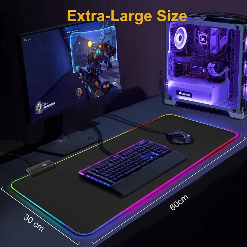 RGB Gaming Mouse Pad Computer Gamer Mousepad Large Game Rubber No-slip Mouse Mat Big Mause Pad PC Laptop Keyboard Desk Carpet
RGB Gaming Mouse Pad Computer Gamer Mousepad Large Game Rubber No-slip Mouse Mat Big Mause Pad PC Laptop Keyboard Desk Carpet
