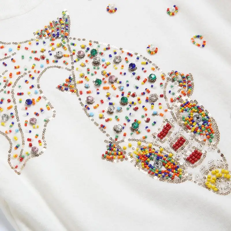 UVRCOS Autumn Female Fashionable High Street New Pullovers Round Neck Cable Knit Goldfish Bead Sweater
UVRCOS Autumn Female Fashionable High Street New Pullovers Round Neck Cable Knit Goldfish Bead Sweater