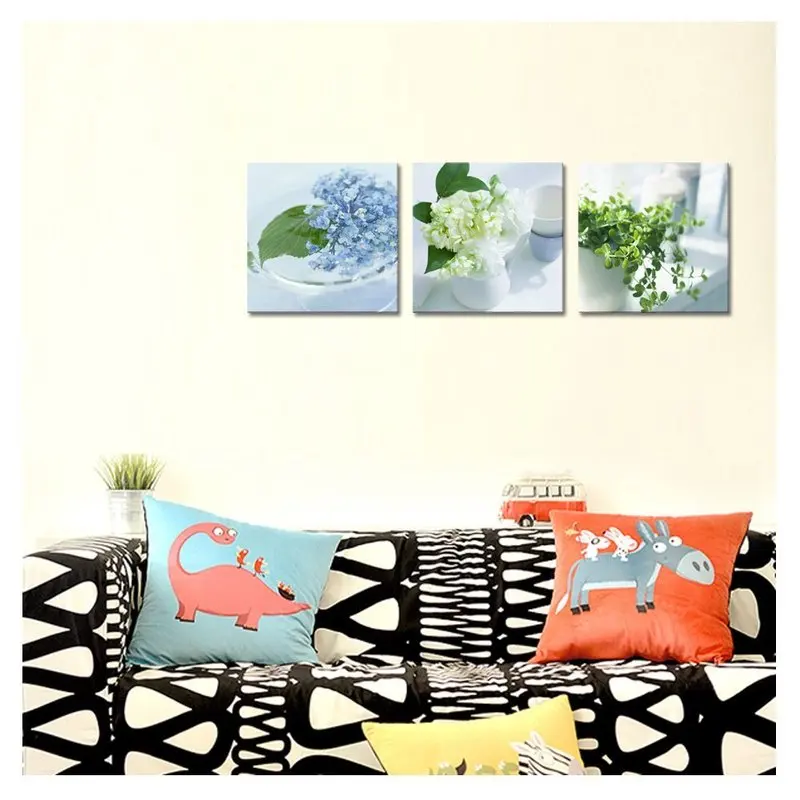 Flowers Canvas Painting Flower and Plant Wall Art Poster 3 Pieces Potted Plants HD Print Home Decor Modern Picture