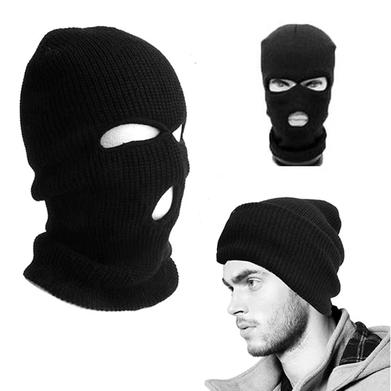 3 Holes Balaclava Beanie Cap Prevent Cold Black Outdoor Cycling Winter Windproof Keep Warm Face Neck Wrapped Knitted Hat
3 Holes Balaclava Beanie Cap Prevent Cold Black Outdoor Cycling Winter Windproof Keep Warm Face Neck Wrapped Knitted Hat