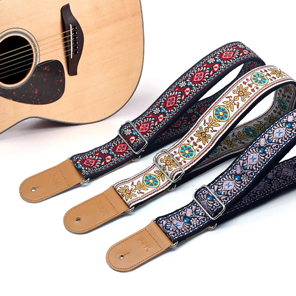 Guitar Strap Embroidered Belt Adjustable Vintage Jacquard Band With Leather End For Bass Acoustic Guitar Musical Instrument
Guitar Strap Embroidered Belt Adjustable Vintage Jacquard Band With Leather End For Bass Acoustic Guitar Musical Instrument
