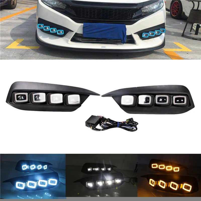 1 Pair Fit for Honda Civic 2016-2018 Car LED Daytime Running Lights Night Driving Lamp Turning Signal Fog Light Indicator Lamps
1 Pair Fit for Honda Civic 2016-2018 Car LED Daytime Running Lights Night Driving Lamp Turning Signal Fog Light Indicator Lamps