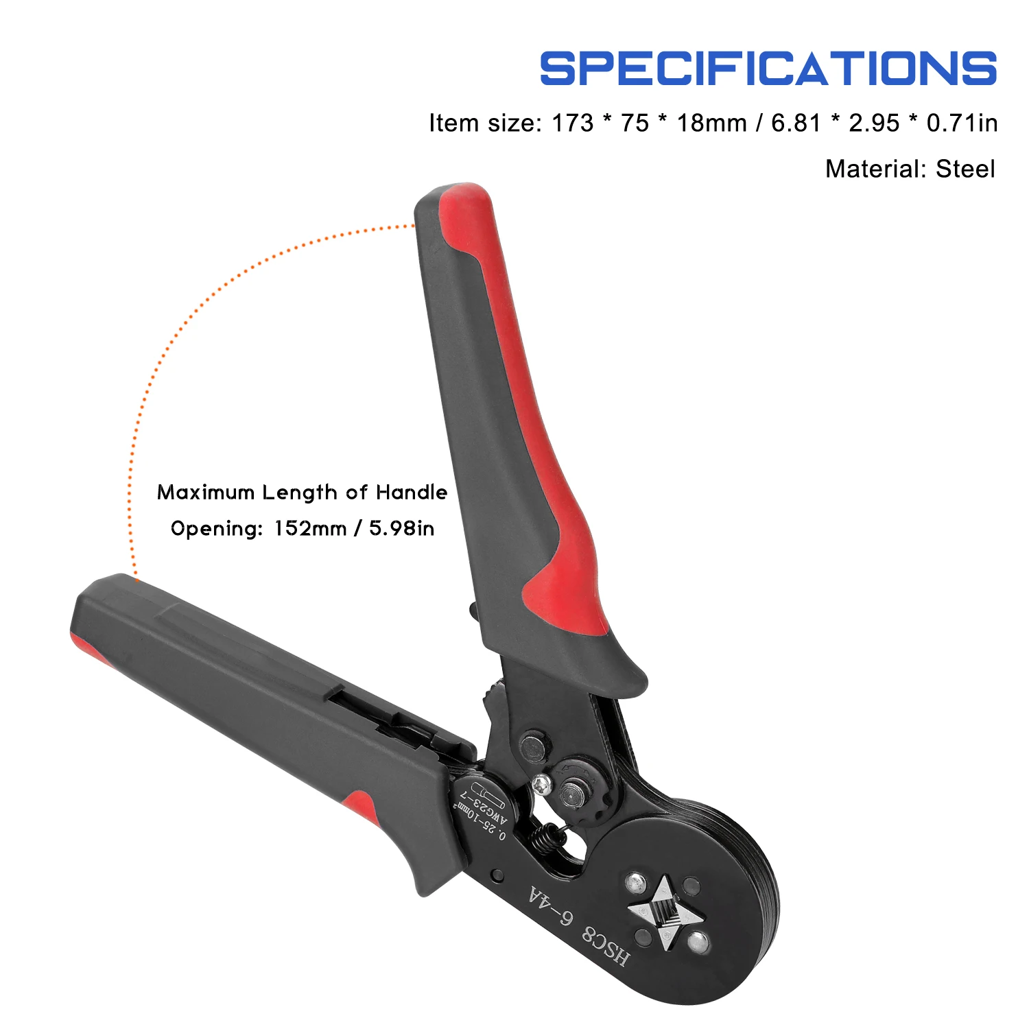 High Hardness Crimper Plier HSC8 6-4 0.25-10m AWG23-7 Ferrule Crimping Tool Kit with 1200pcs Wire Ferrules Crimp Ends Terminal
High Hardness Crimper Plier HSC8 6-4 0.25-10m AWG23-7 Ferrule Crimping Tool Kit with 1200pcs Wire Ferrules Crimp Ends Terminal