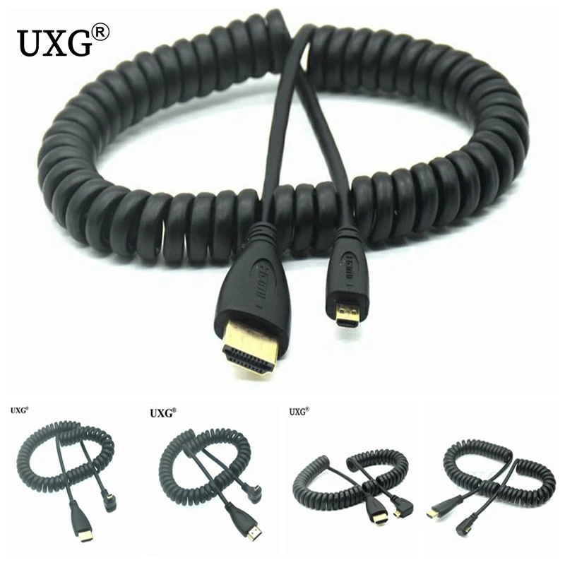 High-Speed Spring Micro HD-to HDTV-compatible Gold-Plated Supports Ethernet 4K Audio Return Cabo For SLR Camera HDTV XBox Tablet
High-Speed Spring Micro HD-to HDTV-compatible Gold-Plated Supports Ethernet 4K Audio Return Cabo For SLR Camera HDTV XBox Tablet