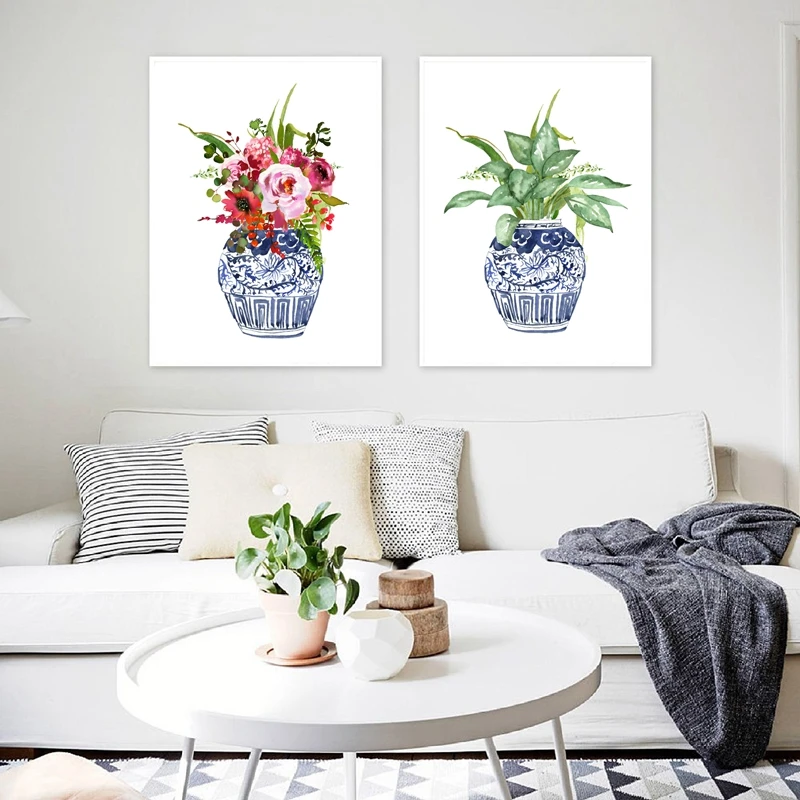 Chinoiserie Art Print Ginger Jar Blue White Porcelain China Ming Vase Wall Art Canvas Painting Poster Water color Floral Decor
Chinoiserie Art Print Ginger Jar Blue White Porcelain China Ming Vase Wall Art Canvas Painting Poster Water color Floral Decor