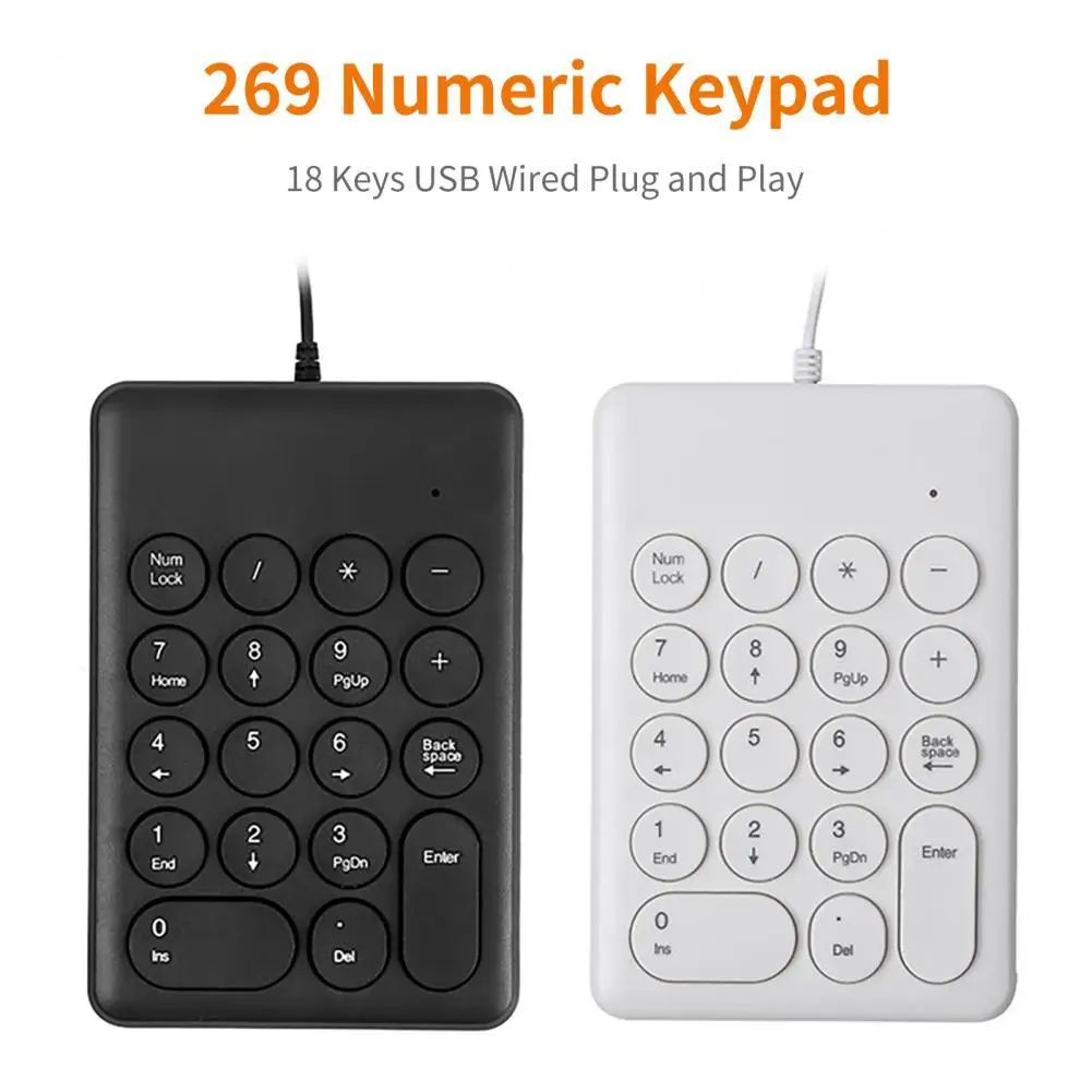 269 Numeric Keypad Mini Universal 18 Keys USB Wired Keyboard Number Pad for Laptop
269 Numeric Keypad Mini Universal 18 Keys USB Wired Keyboard Number Pad for Laptop