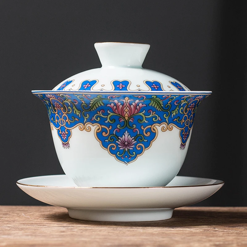 160ml Enamel Tea Bowl Ceramic Porcelain Tea Tureen High-end Gaiwan Chinese Kung Fu Teaware Drinkware Master Cup Saucer Lid Set
160ml Enamel Tea Bowl Ceramic Porcelain Tea Tureen High-end Gaiwan Chinese Kung Fu Teaware Drinkware Master Cup Saucer Lid Set