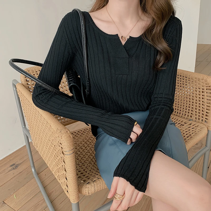 Korean 2020 Autumn Winter Knitted Cashmere Sweater Pullover Long Sleeve Pull Femme Thin Pull Femme Elegant Ladies Based Jumpers
Korean 2020 Autumn Winter Knitted Cashmere Sweater Pullover Long Sleeve Pull Femme Thin Pull Femme Elegant Ladies Based Jumpers