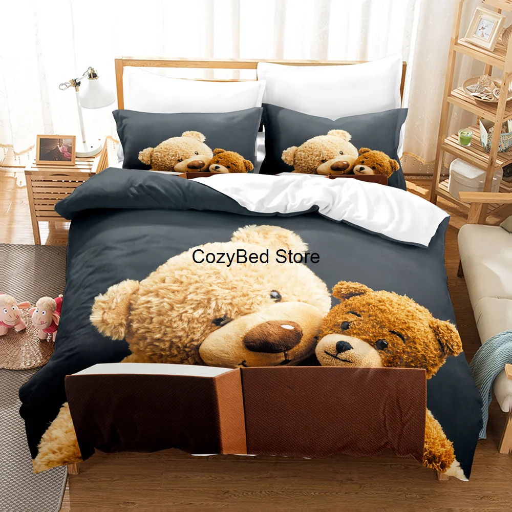 3D The teddy bear Sets Duvet Cover Set With Pillowcase Twin Full Queen King Bedclothes Bed Linen