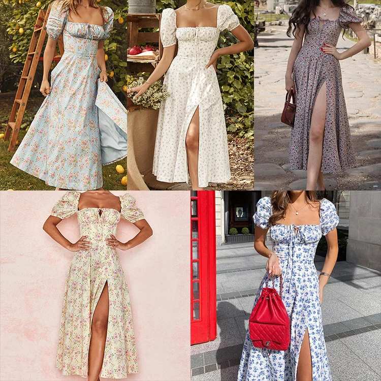 New Style Printed French Floral Halter Slim Fit Sling Dress With Split Ends Female Lace Up Floral Casual Temperament Skirt
New Style Printed French Floral Halter Slim Fit Sling Dress With Split Ends Female Lace Up Floral Casual Temperament Skirt