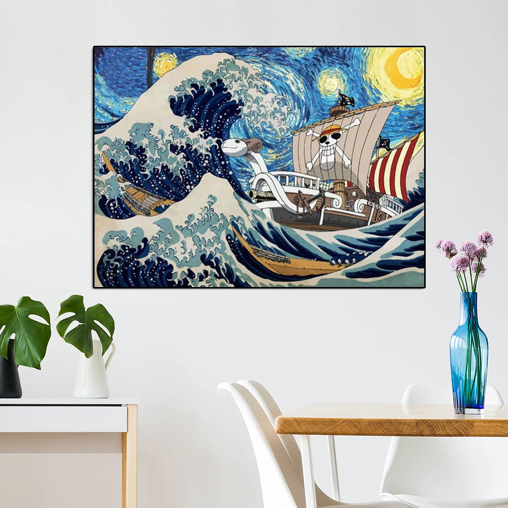 Funny Japanese Anime The Great Wave Canvas Painting One Piece Luffy Ship Poster And Print Comic Wall Art Kids Room Home Decor
Funny Japanese Anime The Great Wave Canvas Painting One Piece Luffy Ship Poster And Print Comic Wall Art Kids Room Home Decor