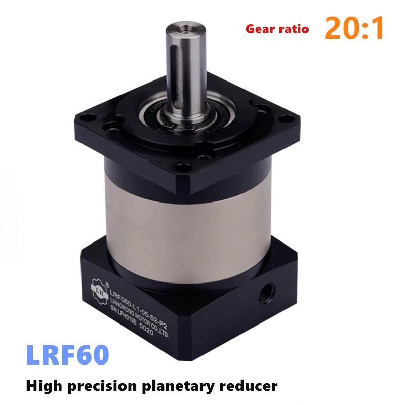 High Precision Gearbox, Ratio 20:1 Planetary Reducer Max Input 8000rmp, Output Torque 59Nm for NEMA24 60mm Servo Motor LRF60-20
High Precision Gearbox, Ratio 20:1 Planetary Reducer Max Input 8000rmp, Output Torque 59Nm for NEMA24 60mm Servo Motor LRF60-20