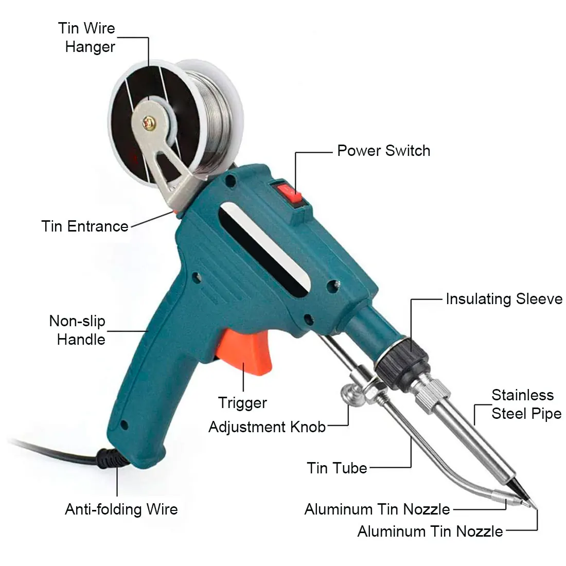 110V/220V 60W US/EU Hand-held Internal Heating Soldering Iron Soldering Welding Repair Tool Automatically Send Tin Gun electric
110V/220V 60W US/EU Hand-held Internal Heating Soldering Iron Soldering Welding Repair Tool Automatically Send Tin Gun electric