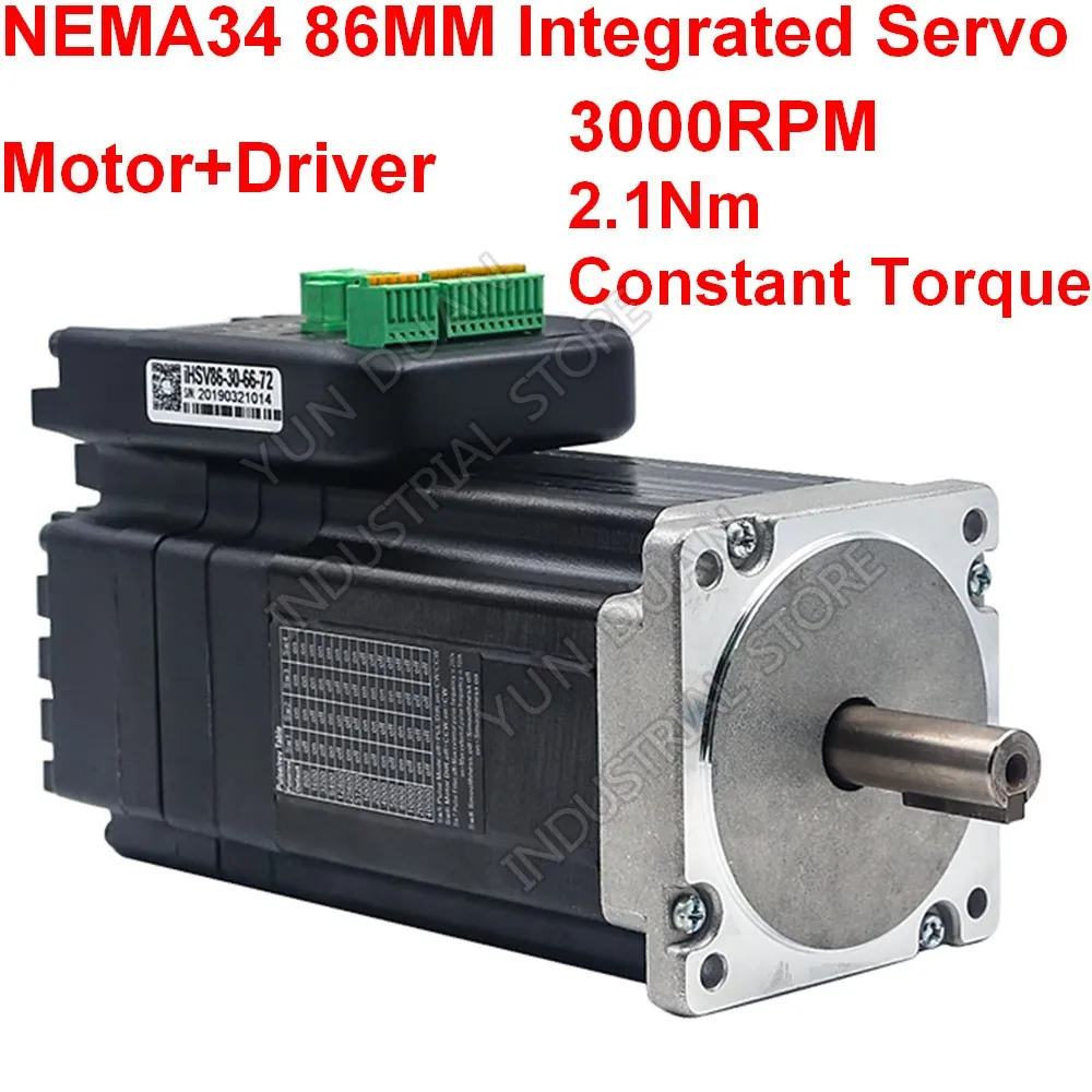 86mm 600W 2.1Nm 3000RPM Integrated Servo Motor Driver All In One NEMA34 DC72V 1000line Encoder for CNC AGV robot Sprayer
86mm 600W 2.1Nm 3000RPM Integrated Servo Motor Driver All In One NEMA34 DC72V 1000line Encoder for CNC AGV robot Sprayer