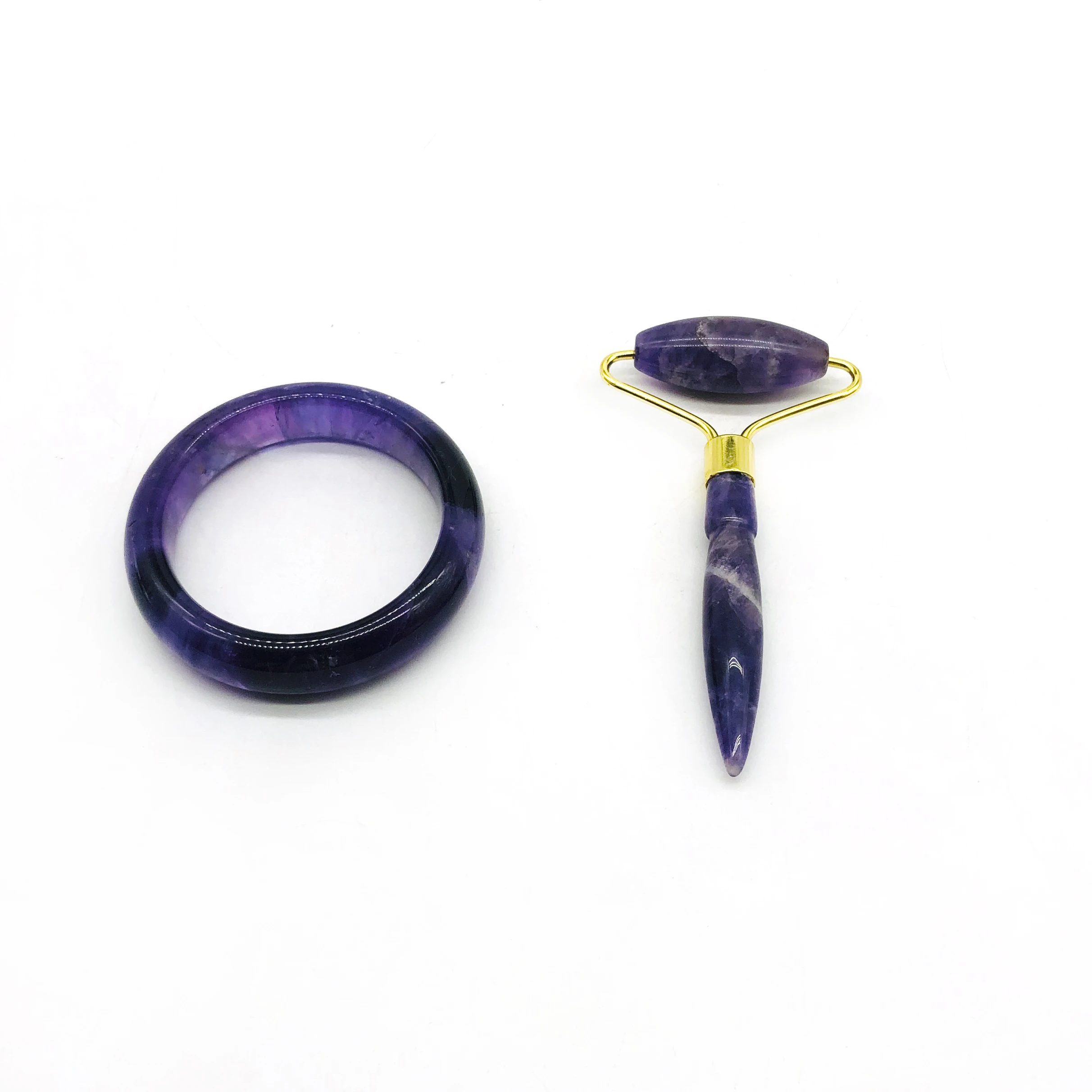 Natural amethyst single head Jade roller massage with Purple Jade bangles
Natural amethyst single head Jade roller massage with Purple Jade bangles