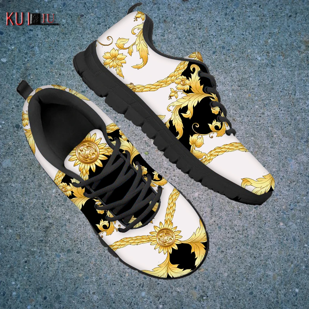 KUILIU Fashion Shoes Comfortable Women's Air Mesh Sneakers Golden Baroque Pattern Luxury Flower Lightweight Lady Sports Shoes
KUILIU Fashion Shoes Comfortable Women's Air Mesh Sneakers Golden Baroque Pattern Luxury Flower Lightweight Lady Sports Shoes